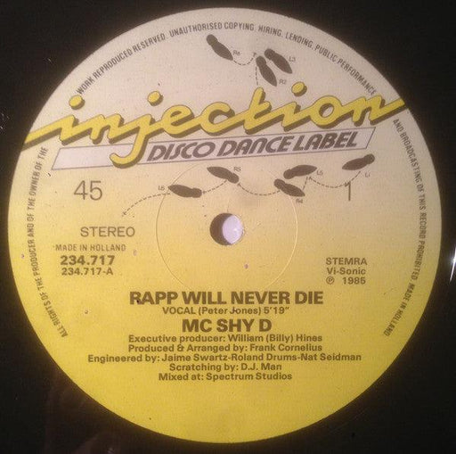 MC Shy D ‎– Rapp Will Never Die - Used. This is a product listing from Released Records Leeds, specialists in new, rare & preloved vinyl records.