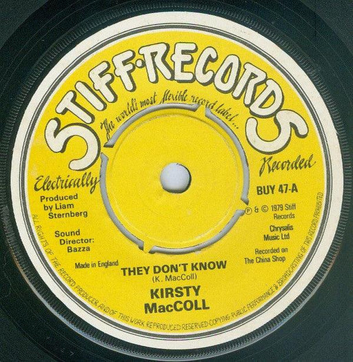 Kirsty MacColl – They Don't Know - 2nd Hand - 7". This is a product listing from Released Records Leeds, specialists in new, rare & preloved vinyl records.