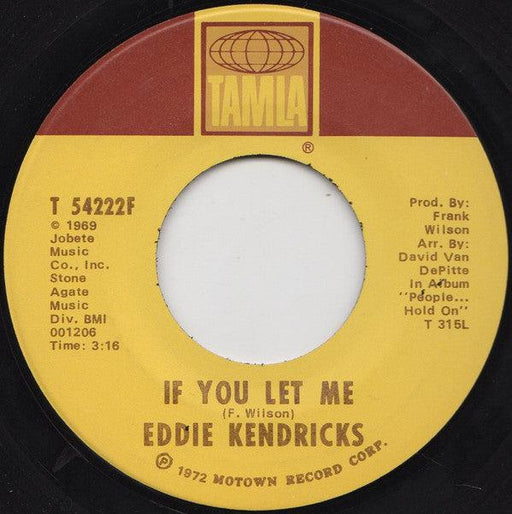 Eddie Kendricks - If You Let Me // Just Memories - 7" Vinyl. This is a product listing from Released Records Leeds, specialists in new, rare & preloved vinyl records.
