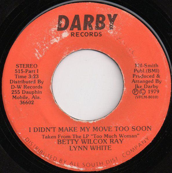 Lynn White - I Didn't Make My Move Too Soon - 7" Vinyl. This is a product listing from Released Records Leeds, specialists in new, rare & preloved vinyl records.