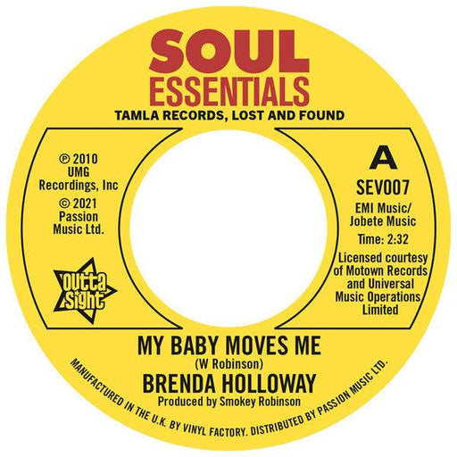 Brenda Holloway - My Baby Moves Me - 7". This is a product listing from Released Records Leeds, specialists in new, rare & preloved vinyl records.