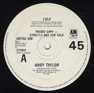 Andy Taylor - Lola - 12" Vinyl. This is a product listing from Released Records Leeds, specialists in new, rare & preloved vinyl records.