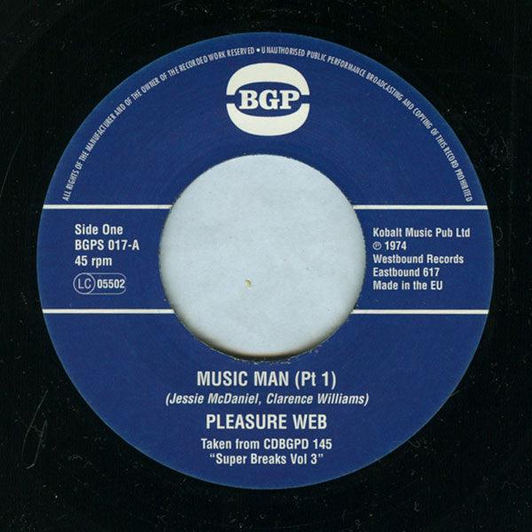Pleasure Web - Music Man (Pts 1 & 2) - 7" Vinyl. This is a product listing from Released Records Leeds, specialists in new, rare & preloved vinyl records.
