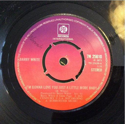 Barry White - I'm Gonna Love You Just A Little More Baby - 7" Vinyl. This is a product listing from Released Records Leeds, specialists in new, rare & preloved vinyl records.