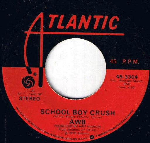 Average White Band ‎– School Boy Crush / Groovin' The Night Away - 7" Vinyl (U.S. Import - 1975). This is a product listing from Released Records Leeds, specialists in new, rare & preloved vinyl records.