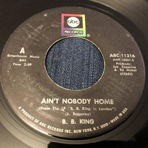 B.B. King ‎– Ain't Nobody Home / Alexis' Boogie - 7" Vinyl 7". This is a product listing from Released Records Leeds, specialists in new, rare & preloved vinyl records.