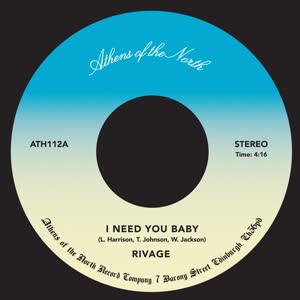 Rivage - I Need You Baby - 7" Vinyl. This is a product listing from Released Records Leeds, specialists in new, rare & preloved vinyl records.